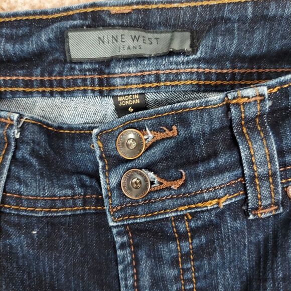 Nine West Jeans Womens Size 6 Mid-Rise Bootcut Jeans Dark Wash Back Flap Pocket - Picture 9 of 12